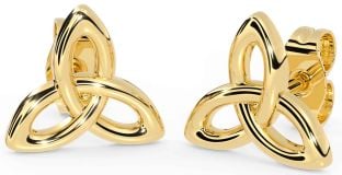 Gold Celtic Trinity Knot Stud Earrings