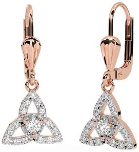 Diamond Rose Gold Cercei Dangle Celtic Trinity Knot