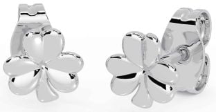 Silver Shamrock Stud Earrings