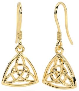 Gold Silver Celtic Trinity Knot Dangle Earrings