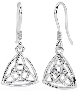 Silver Celtic Trinity Knot Dangle Earrings