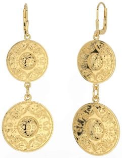 Gold Silver Celtic Warrior Dangle Earrings