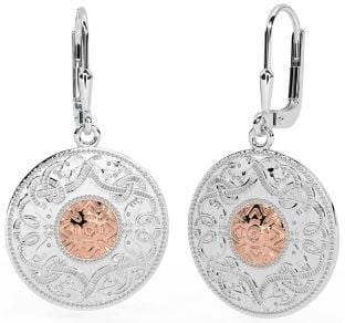 Rose Or Argent celtique Guerrier Pendre Des boucles d'oreilles