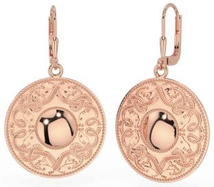 Rose Gold Silver Celtic Warrior Dangle Earrings