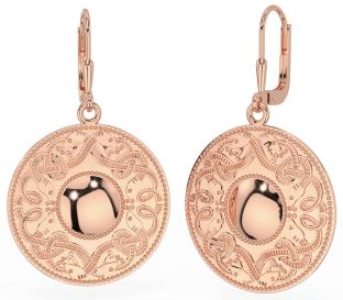 Rose Gold Celtic Warrior Dangle Earrings