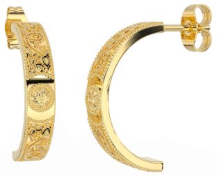 Gold Silver Celtic Dangle Earrings