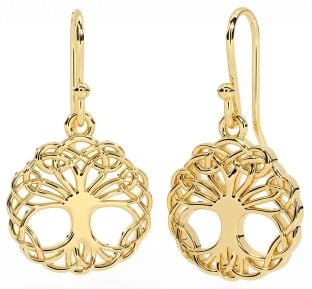 Or celtique Arbre de Vie Pendre Des boucles d'oreilles