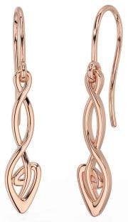 Rose Gold Silver Celtic Dangle Earrings