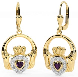 Diamant Alexandrite Gull Claddagh Dingle Øredobber