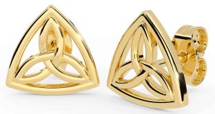 Gold Silver Celtic Trinity Knot Stud Earrings