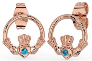 Topas Rose Gold Claddagh Zucht Ohrringe