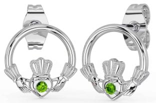 Peridot Silver Claddagh Hingst Örhängen