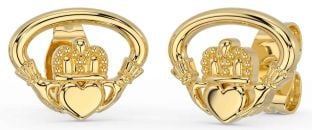 Or Argent Claddagh Goujon Des boucles d'oreilles