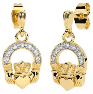 Classic Ladies White & Yellow Gold Claddagh Ring