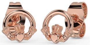 Rosa Oro Plata Claddagh Colgar Pendientes