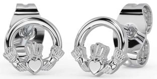 Argent Claddagh Pendre Des boucles d'oreilles