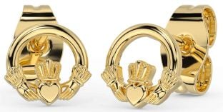 Ouro Claddagh Pendurar Brincos