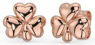 Rose Gold Shamrock Stud Earrings