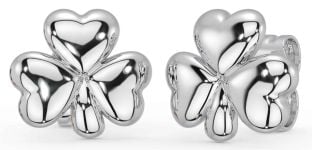 Silver Shamrock Stud Earrings