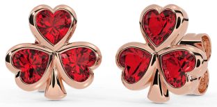 Ruby Rose Gold Shamrock Stud Earrings