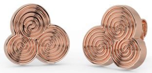 Rose Gold Silver Celtic Stud Earrings