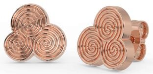 Rose Gold Silver Celtic Stud Earrings