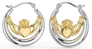 Ouro Prata Claddagh Pendurar Brincos