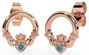 Topas Rose Gold Claddagh Zucht Ohrringe