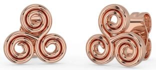 Rose Gold Silver Celtic Stud Earrings