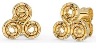 Gold Silver Celtic Stud Earrings