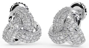 Diamant Argent celtique Trinité Noeud Goujon Des boucles d'oreilles