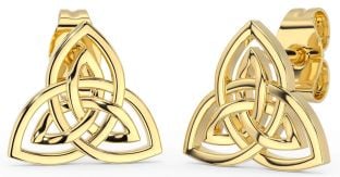 Gold Celtic Trinity Knot Dangle Earrings