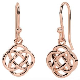 Rose Gold Silver Celtic Dangle Earrings