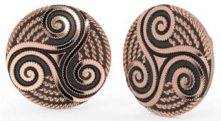 Rose Gold Silver Black Rhodium Celtic Stud Earrings