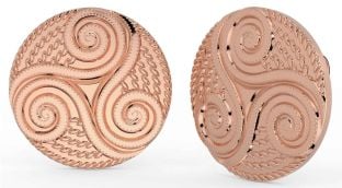 Rose Gold Silver Celtic Stud Earrings