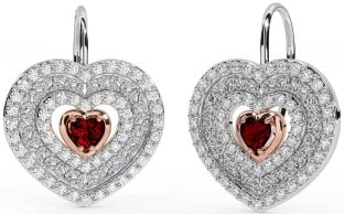 Diamante Granate Rosa Oro Plata céltico Trinidad Nudo Corazón Colgar Pendientes