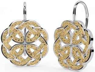 Gold Silver Celtic Dangle Earrings