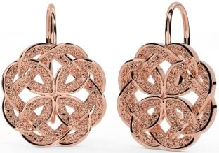 Rose Gold keltisch Baumeln Ohrringe