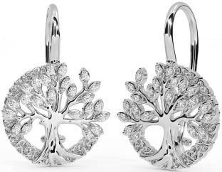 Diamant Argent celtique Arbre de Vie Trinité Noeud Pendre Des boucles d'oreilles