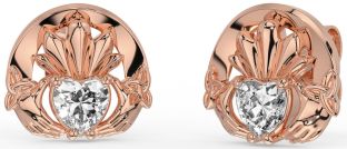 Diamante Rosa Oro Plata céltico Claddagh Trinidad Nudo Semental Pendientes