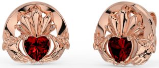 Granch Rose Gold keltisch Claddagh Dreieinigkeit Knoten Zucht Ohrringe