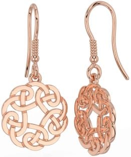 Rosa Oro Plata céltico Colgar Pendientes