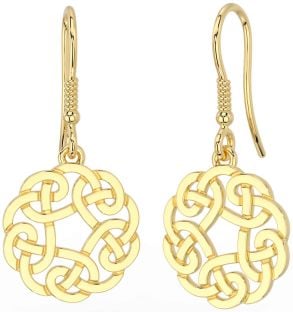 Gold Silver Celtic Dangle Earrings