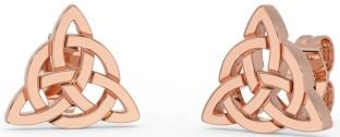 Rose Gold Silver Celtic Trinity Knot Stud Earrings