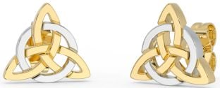 Gold Silver Celtic Trinity Knot Stud Earrings