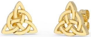 Gold Silver Celtic Trinity Knot Stud Earrings
