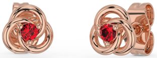 Rubis Rose Or Argent celtique Goujon Des boucles d'oreilles