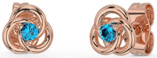 Topaz Rose Gold Silver Celtic Stud Earrings