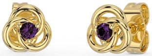 Alexandrite Gold Silver Celtic Stud Earrings