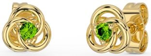 Peridoto Oro Plata céltico Semental Pendientes